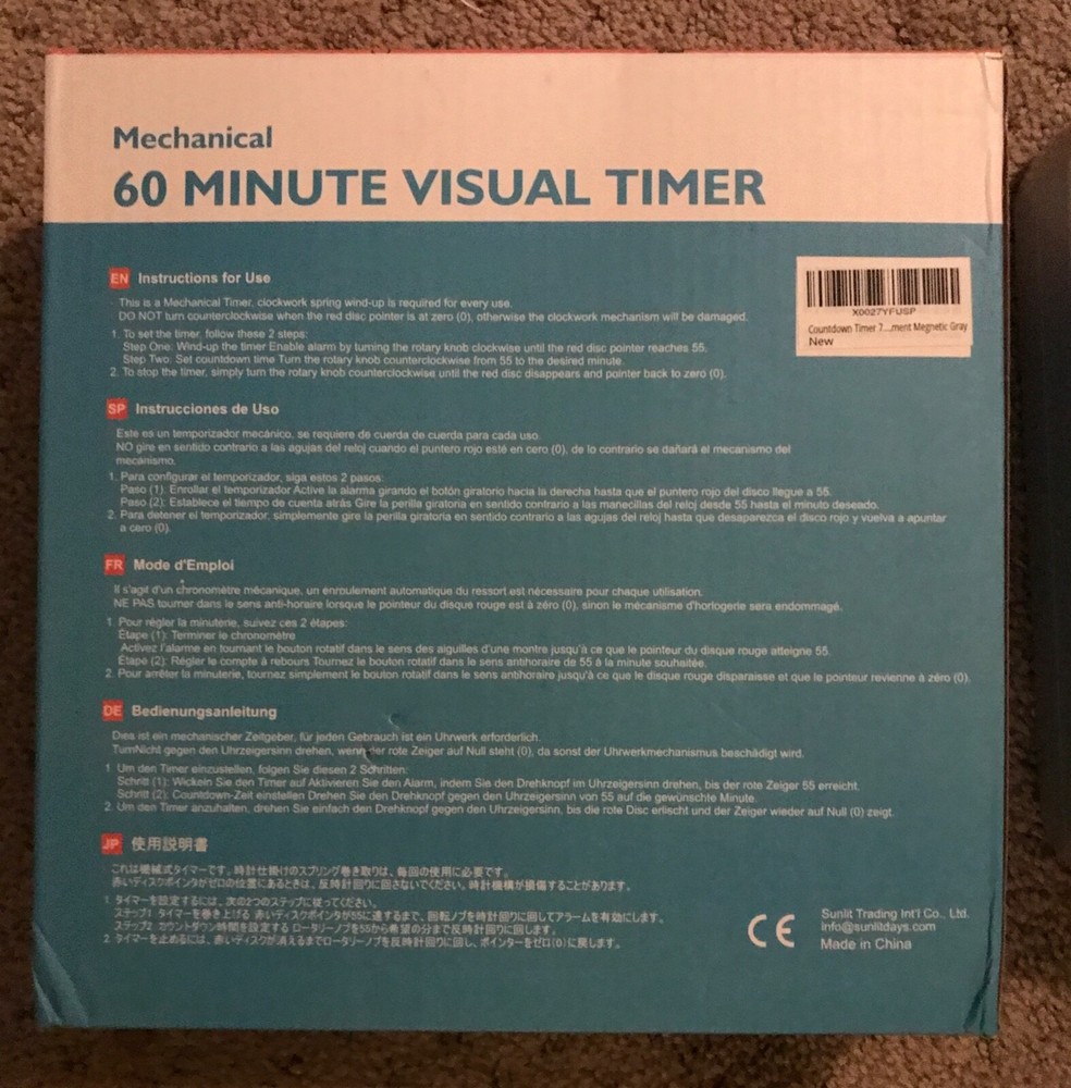 60-Minute Visual Timer | Twenty5 SEVEN disappearing red disk shows time left