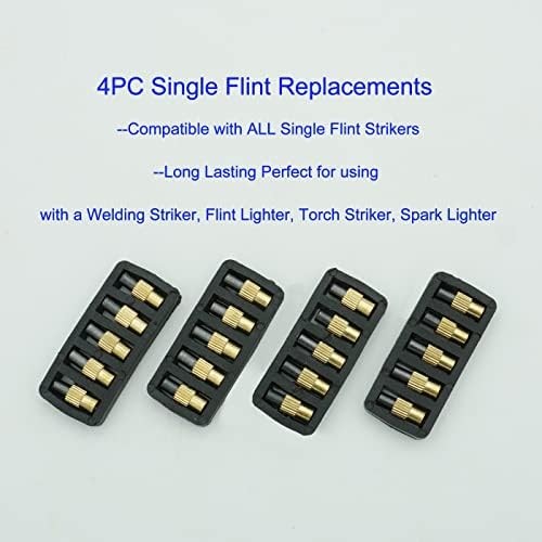 Single Flint Striker Spark Lighter 2 Pack with 20 Flint Refills for Welding