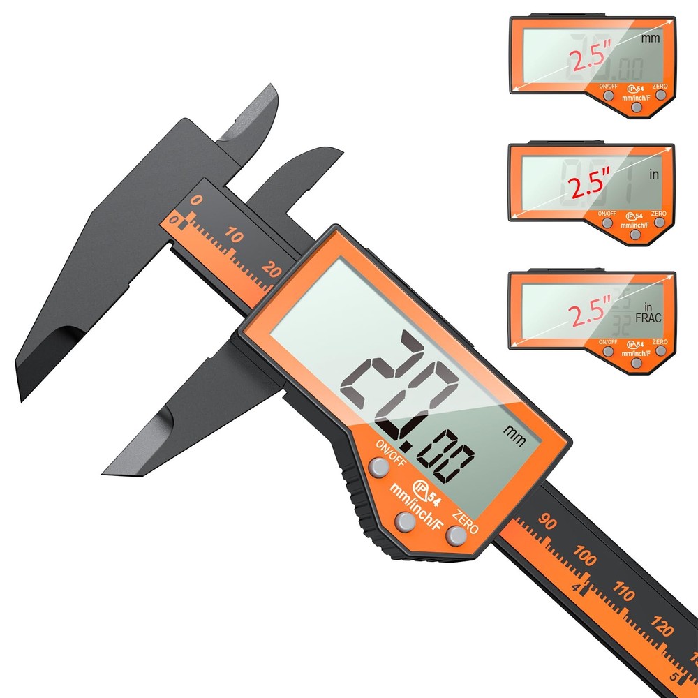 6 Inch Digital Caliper High Precision Measuring Tool with Large LCD ScreenInc...