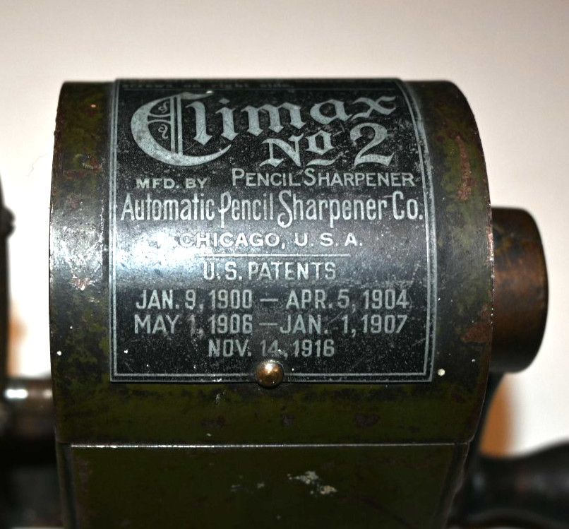 Vintage 1916 Climax No. 2 Pencil Sharpener Chicago For Parts