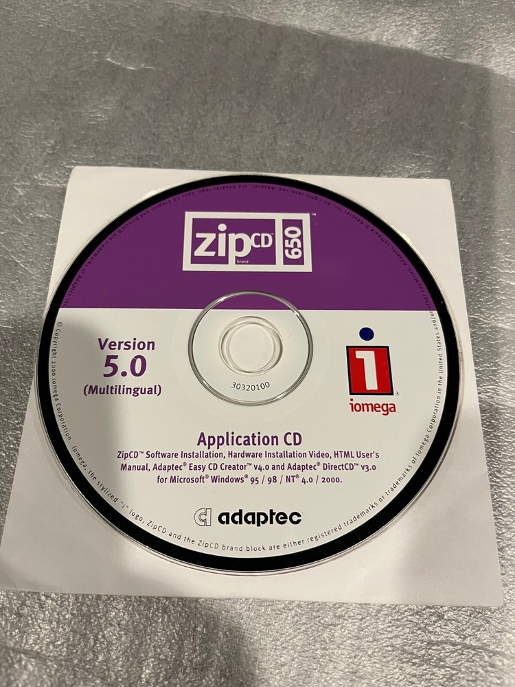 Adaptec Iomega ZipCD 650 Application CD