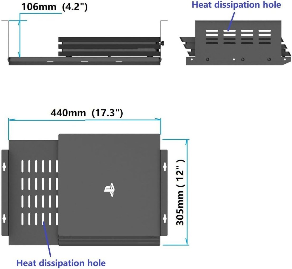 JINGCHENGMEI Under Desk Computer Mount for Small Form Factor SFF Black