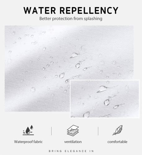 4 Packs Chef Apron, Waterproof Apron, Adjustable Apron Polyester Blend White