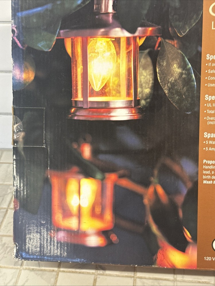 Costco Round Metallic Copper Lantern String Lights NIB