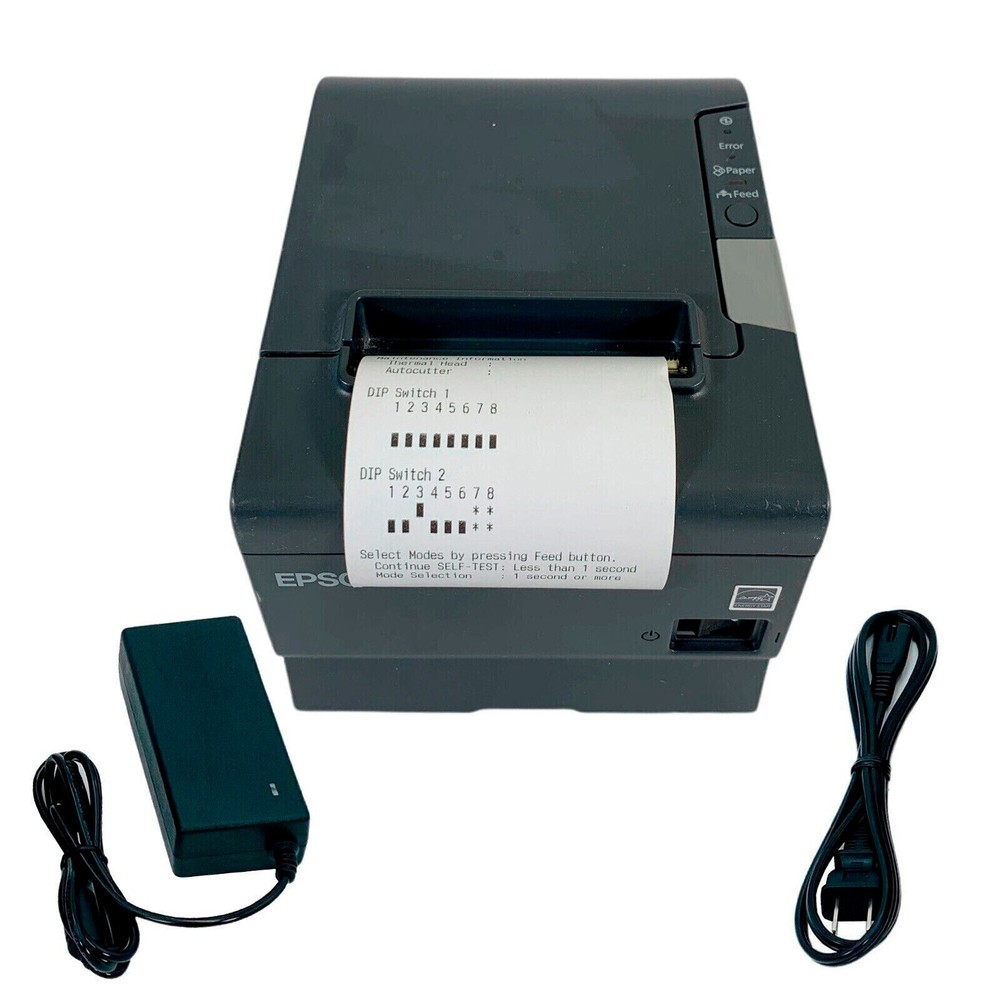 Epson TM-T88V POS Compact Thermal Receipt Printer USB Serial w/ Adapter TESTED