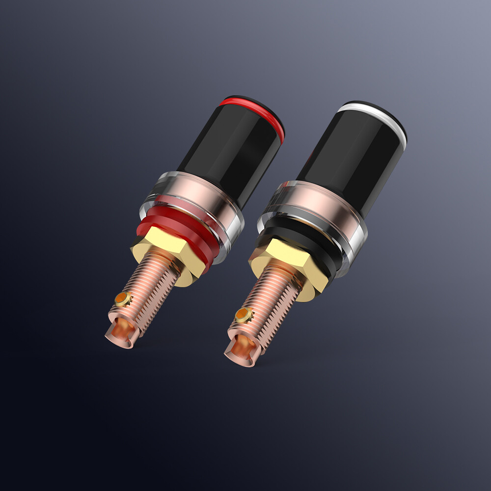 4pcs Copper Plated Binding Post 4mm Amplifier Speaker Terminal HiFi Banana plug