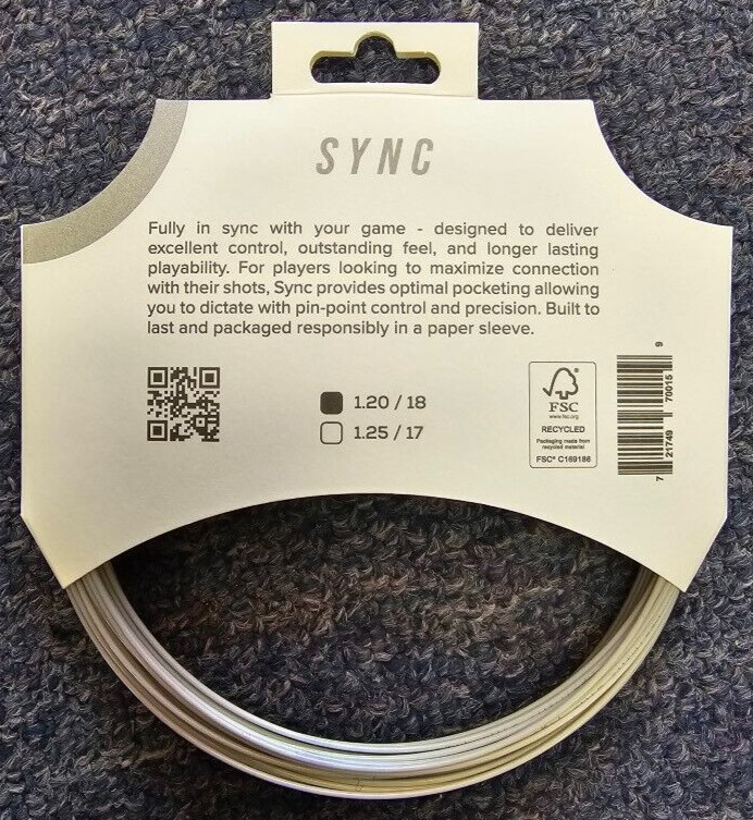 ReString Sync 18 Gauge 1.20mm Tennis String NEW