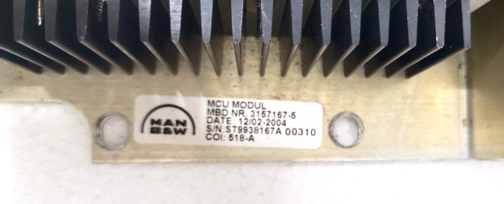 MAN B&W MCU MODULE 3157167-5 MAIN CONTROL UNIT FOR ENGINE L27/38