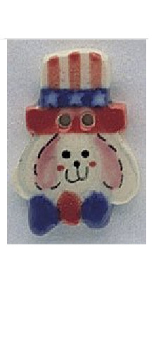 Mill Hill Ceramic Buttons 86127 Uncle Sam Bunny