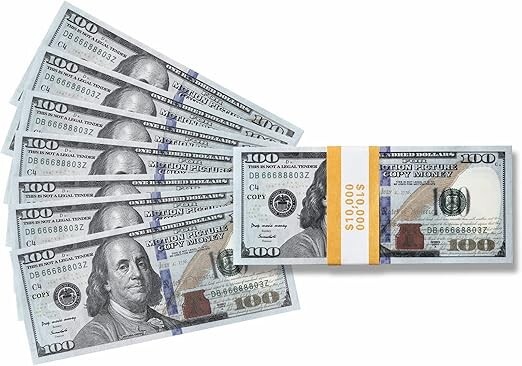 $100 Dollar Bills Prop Motion Picture Money $10,000 Dollars Total FAKE USA SHIP