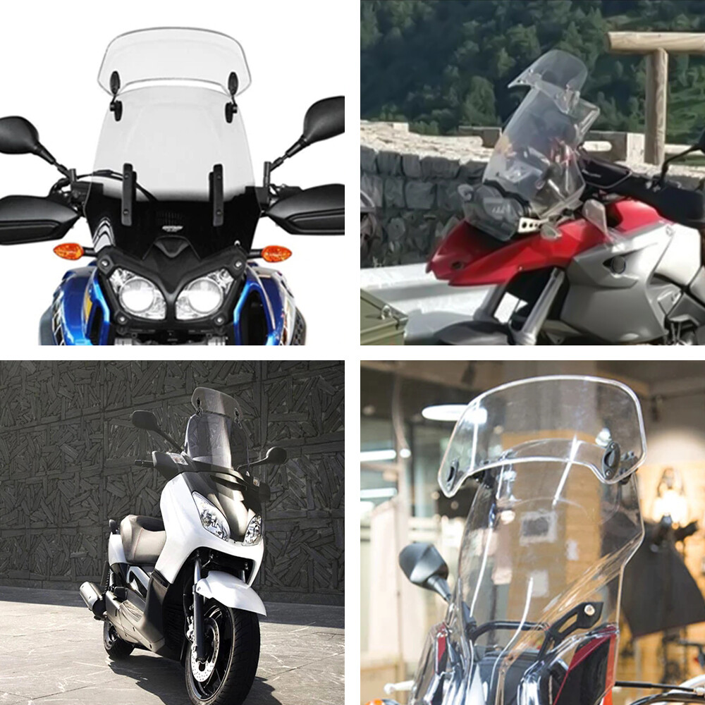 Clip On Motorcycle Windshield Extension Spoiler Wind screen Deflector EXD