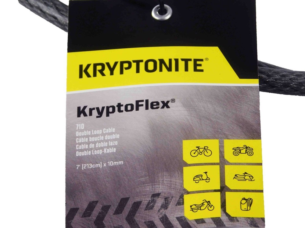 Kryptonite Evolution Series 4 Disc Lock Black and 710 7 ft Looped cable