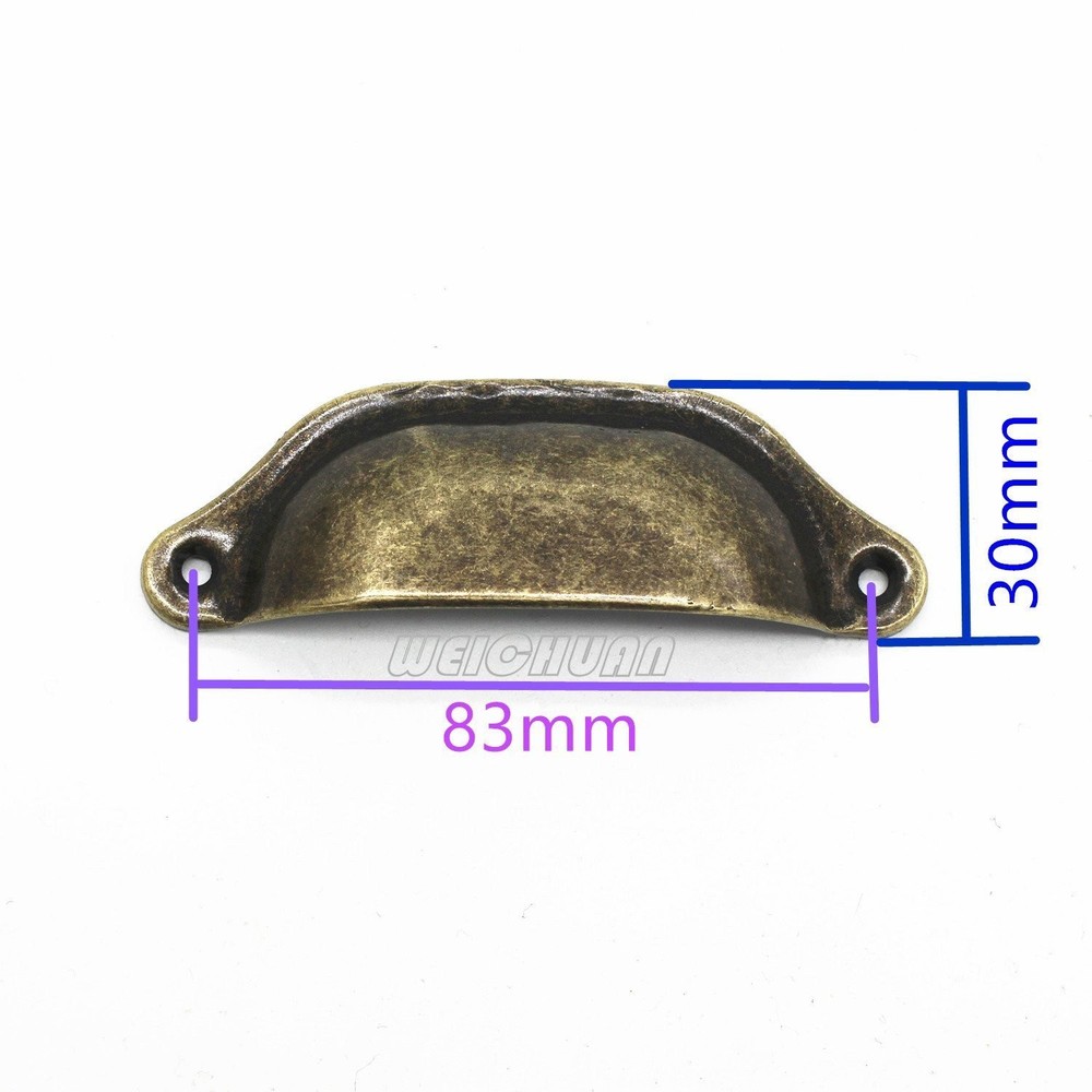 WEICHUAN 20PCS Antique Bronze Iron Drawer Knobs Pulls Handles 3-1/4",
