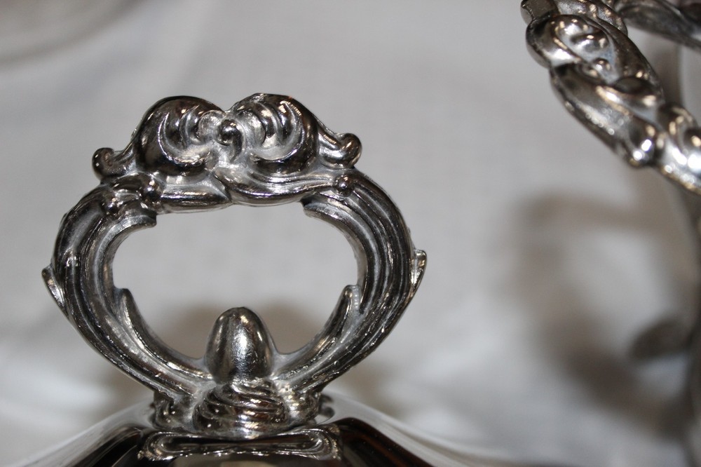 Two Ornate Silver Plate Chafing Dishes