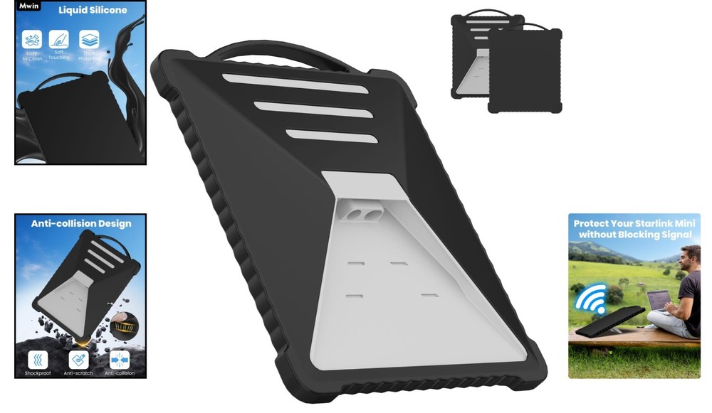 Portable Starlink Mini Protective Case - Scratch-Resistant & Sleek Black Design