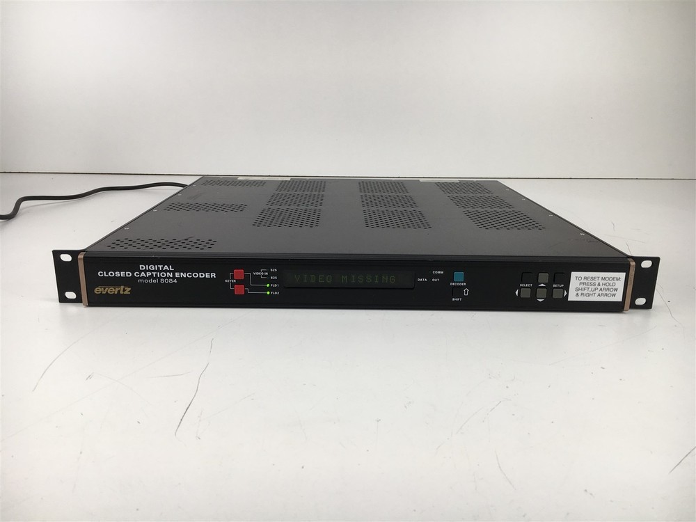 Evertz Digital Closed Caption Encoder 8084 Rack Mountable