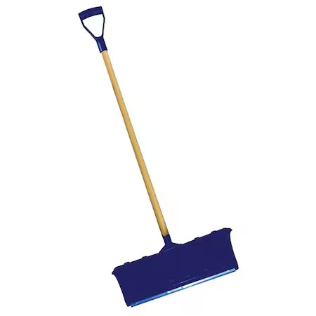 Snow Shovel, 22 1/4 In W X Aluminum, Plastic Blade, 42 In L Wood Handle, 21Ac98