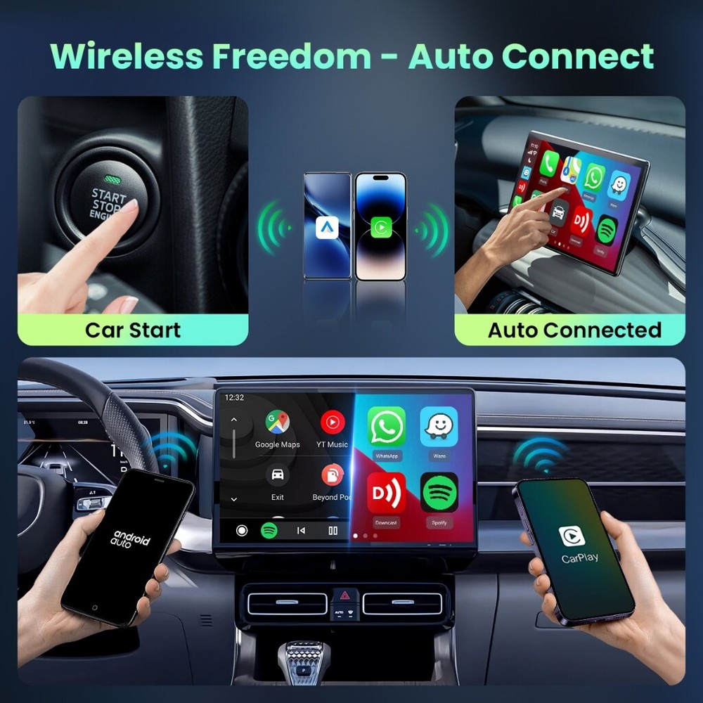 CarlinKit MINI 5.0 Pro 2-in-1 Wireless CarPlay Android Auto Ai Adapter Plug&Play