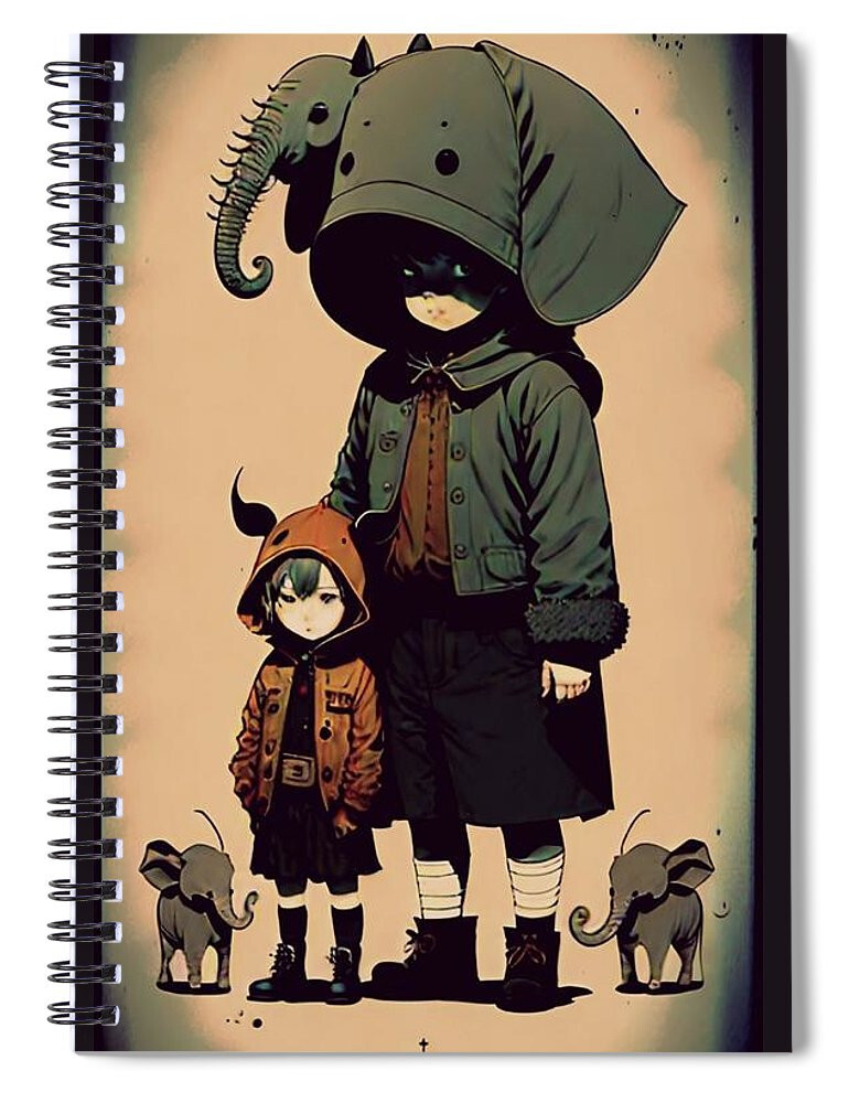 Elephant Pack Spiral Notebook Blank Notebook Lined Journal 8 x 6 Notebook