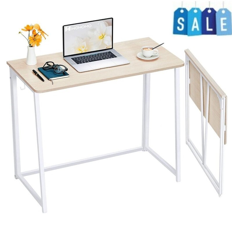 Folding Desk Small Foldable Desks 31.5" Small Spaces Space Saving Computer Table