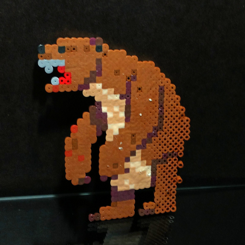 Perler Sprite Angry Bear Plastic Pixel Bead Art Handmade