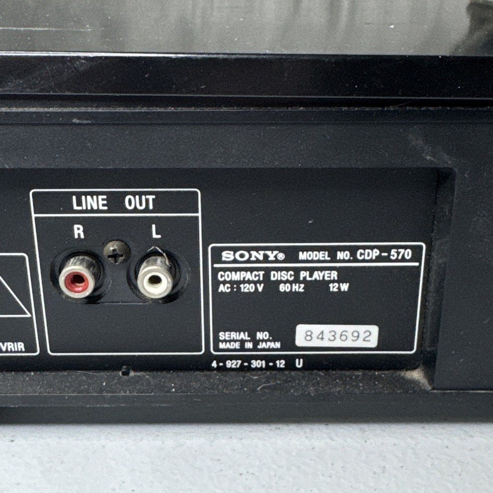 Sony CDP-570 Single Disc CD Player (tested) - Read