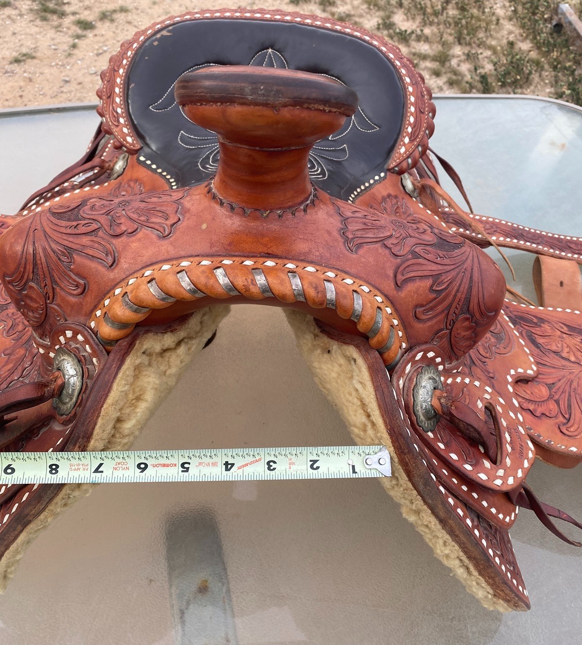 Old School Buck Stitched western saddle - Maker E Bacon Globe, AZ - TOP Quality!