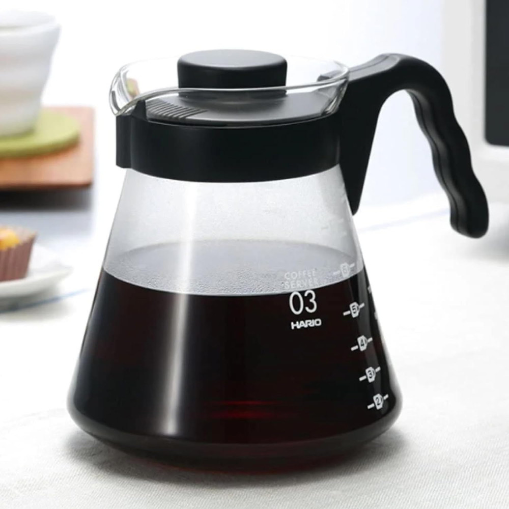 V60 Glass Coffee Server, 1000Ml, Black