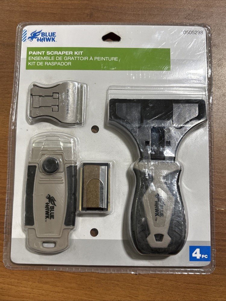 Blue Hawk Paint Scraper Kit Razor Blade Knife Decal Removal Tool Set  New