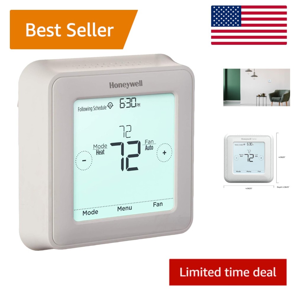 Stylish 7-Day Touchscreen Programmable Thermostat - Energy Efficient Control