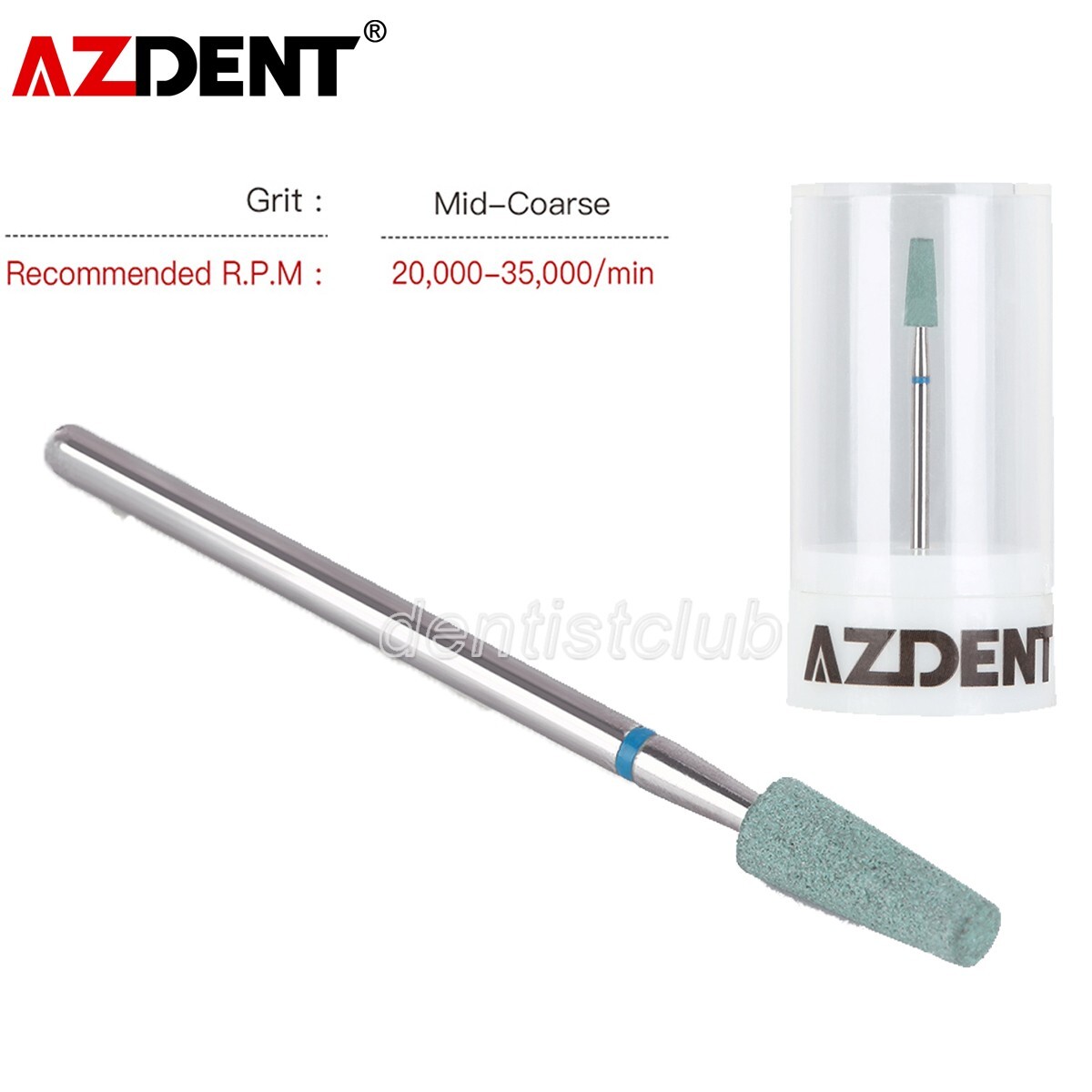 5Pcs Dental Lab Ceramic Diamond Grinder Zirconia Porcelain Polisher HP CD2123