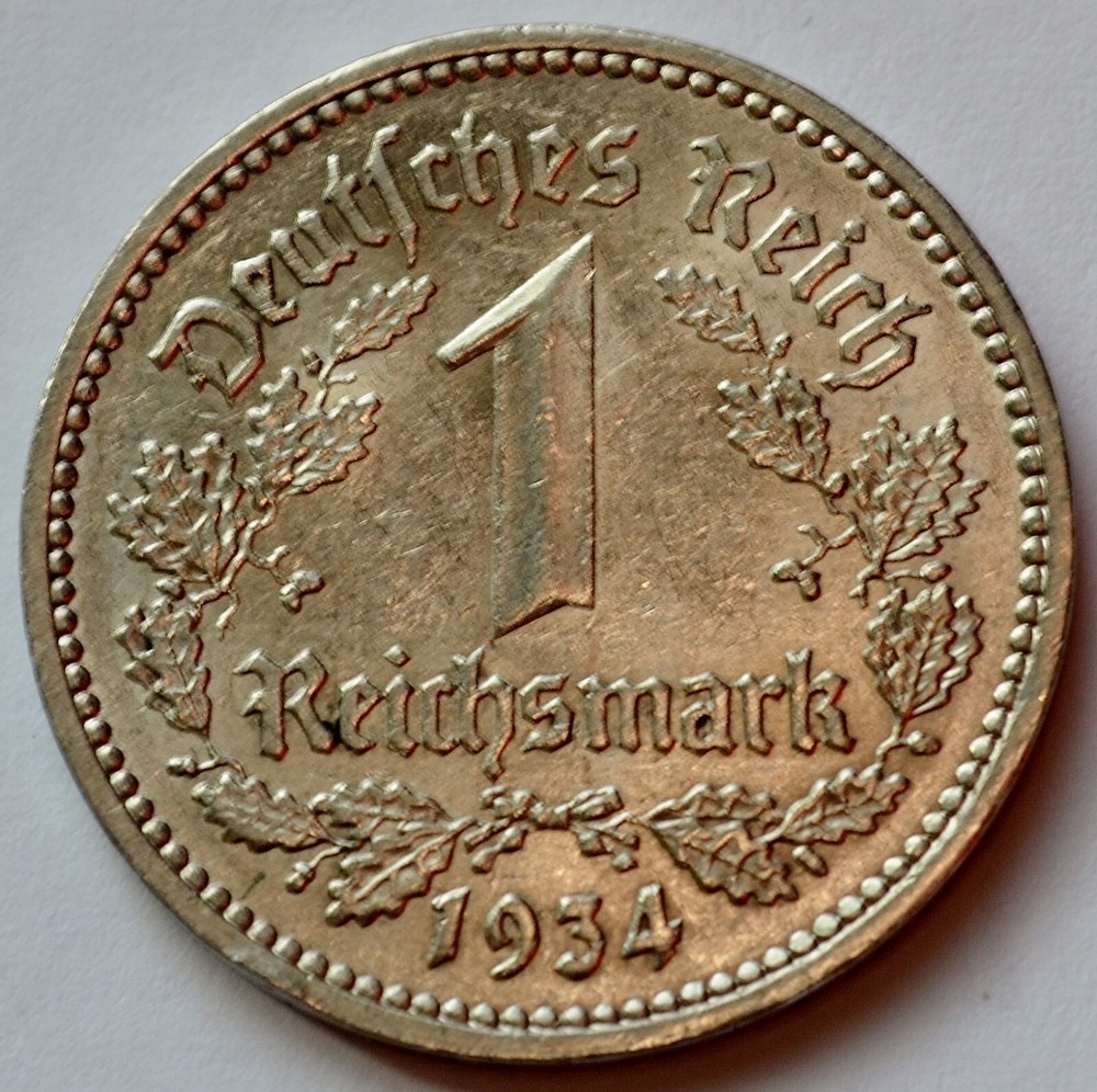 Germany, 1 Reichsmark 1934 A, 1 mark