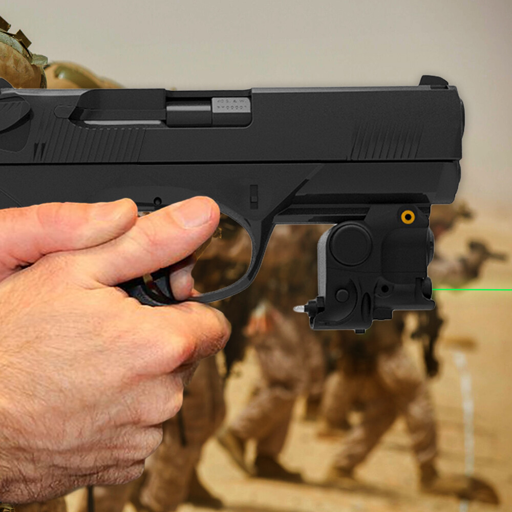 Laspur Sub Compact Rail Mount Green Laser Sight with Flashlight Light combo