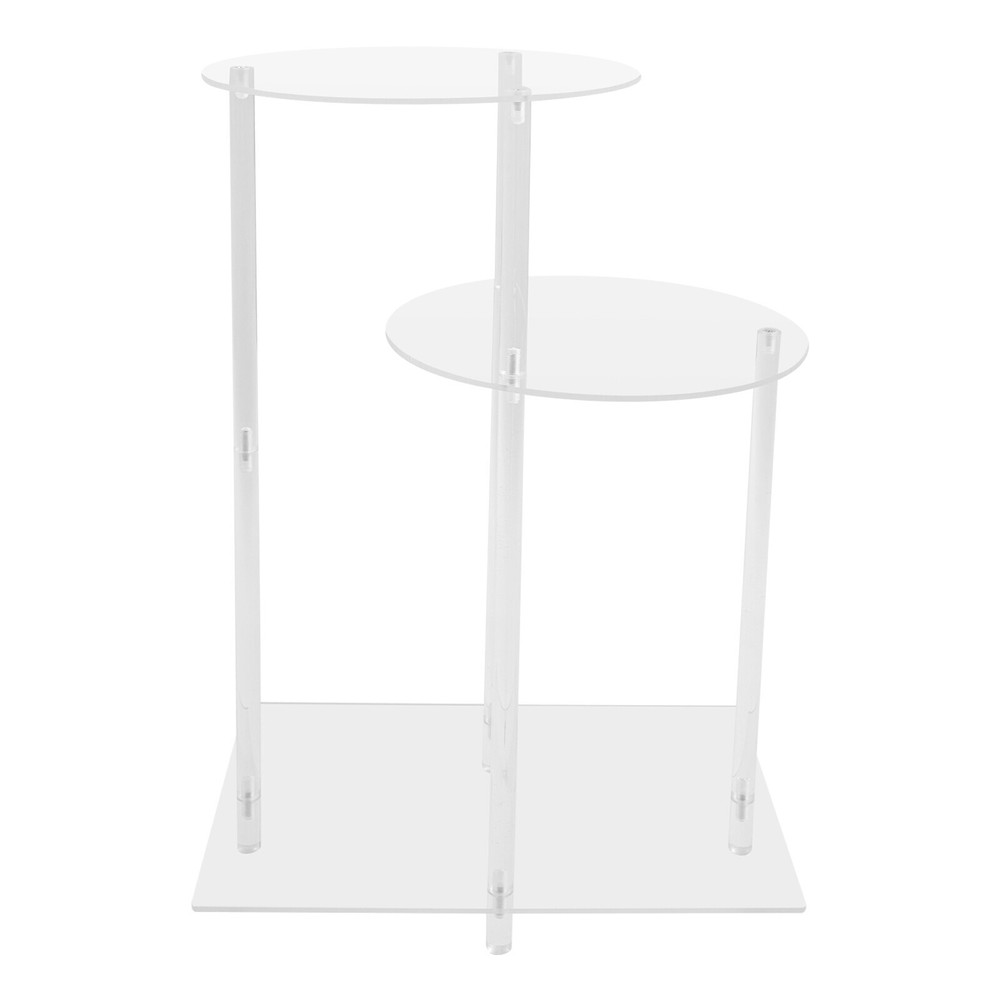 Side Table Home Bedside Table with Open Storage Shelf Indoor Clear Side Table US