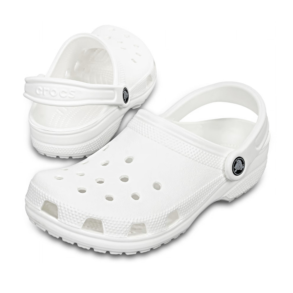 Crocs White Unisex Adult Classic Slip On Sandals Ultra Light Water-Friendly