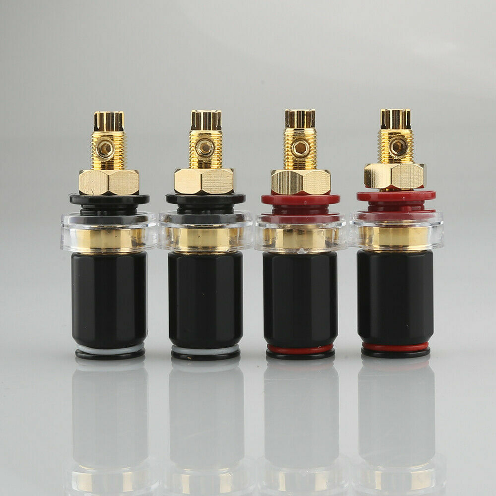 4Pcs Rhodium Plated Binding Post HiFi Amplifier Speaker Socket Female Terminal