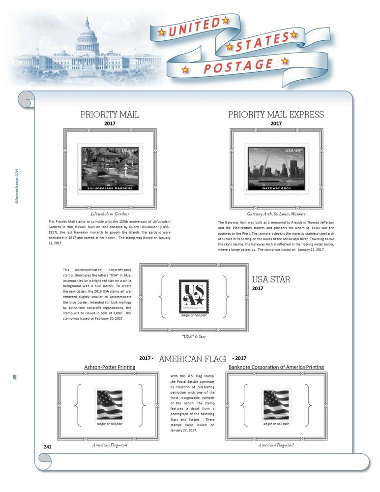 2017 U.S. Regular Issue Singles COMPLETE Supplement (White Ace Alternative)