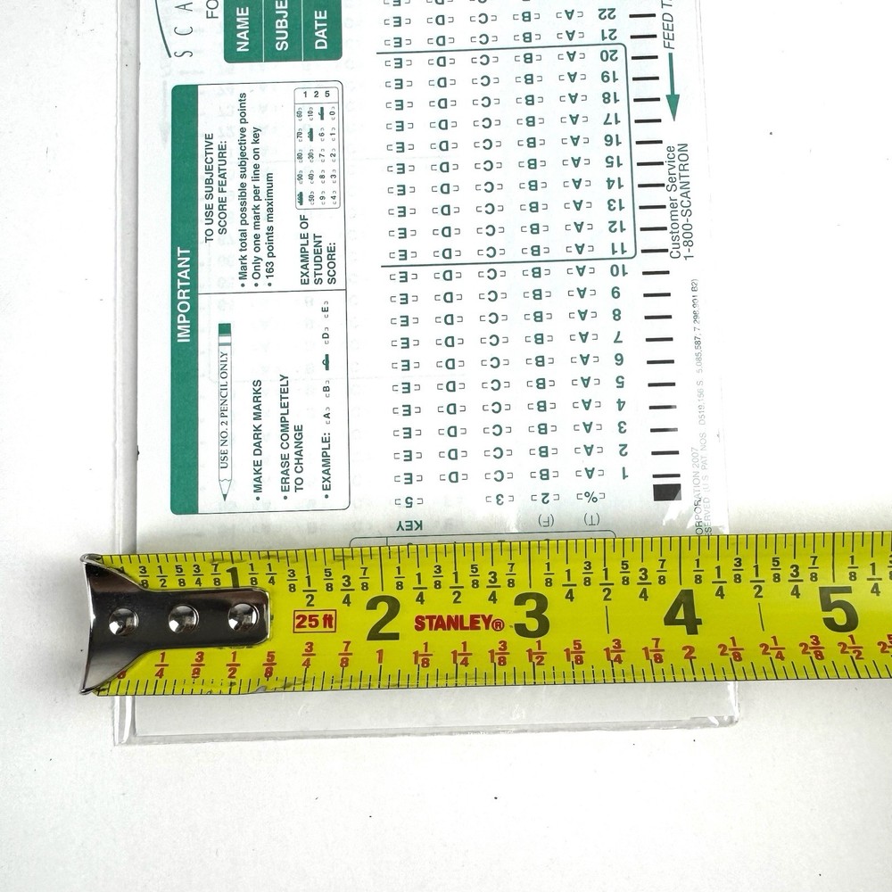 - 882-E Scantron Compatible Testing Sheet (6 Sheet Pack)