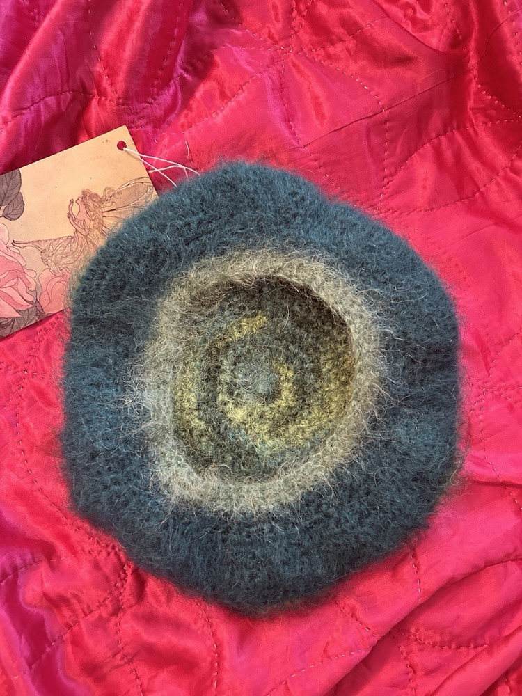 Crocheted Lilypad Beret W/ Beading