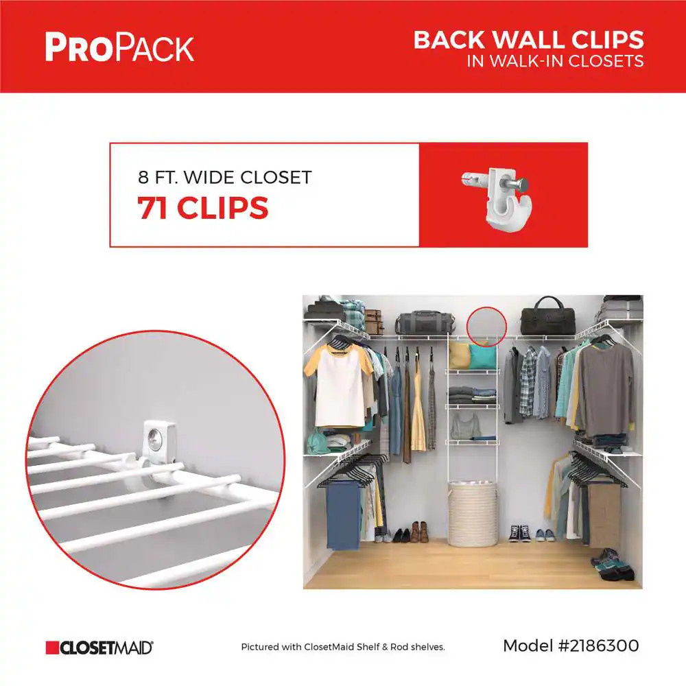 Propack Pre-Loaded Back Wall Clips (200-Piece)
