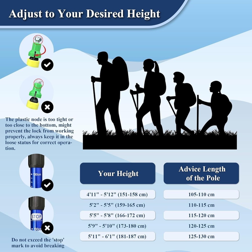 Versatile Hiking Poles with Quick Lock & Compact Foldable Design for Travel