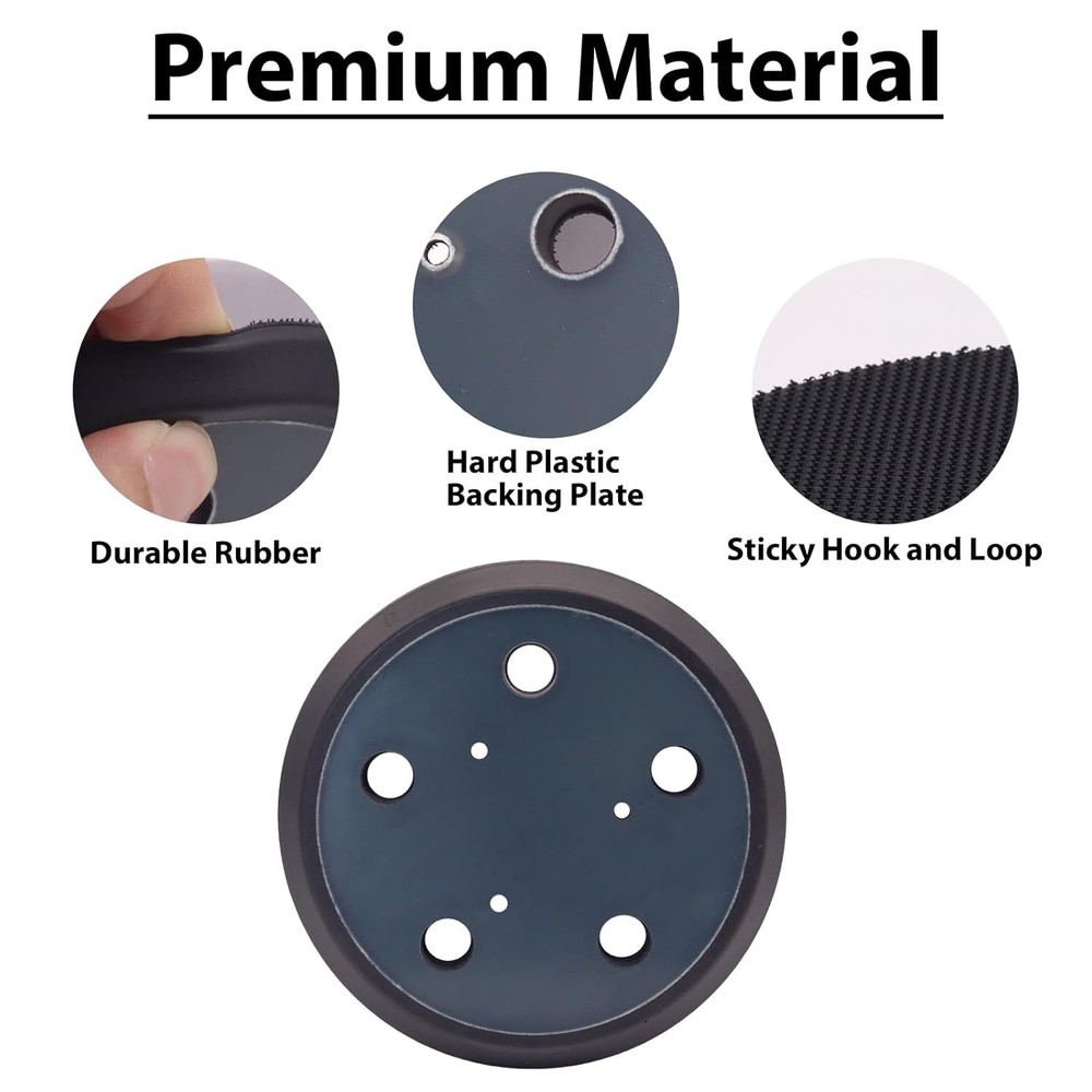 5 Inch 5 Hole Replacement Sander Pad Hook and Loop, 5" Sander Pads for Porter Ca