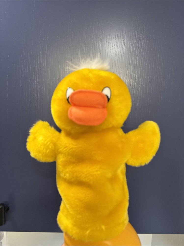 Vintage Plush Yellow Duck Hand Puppet