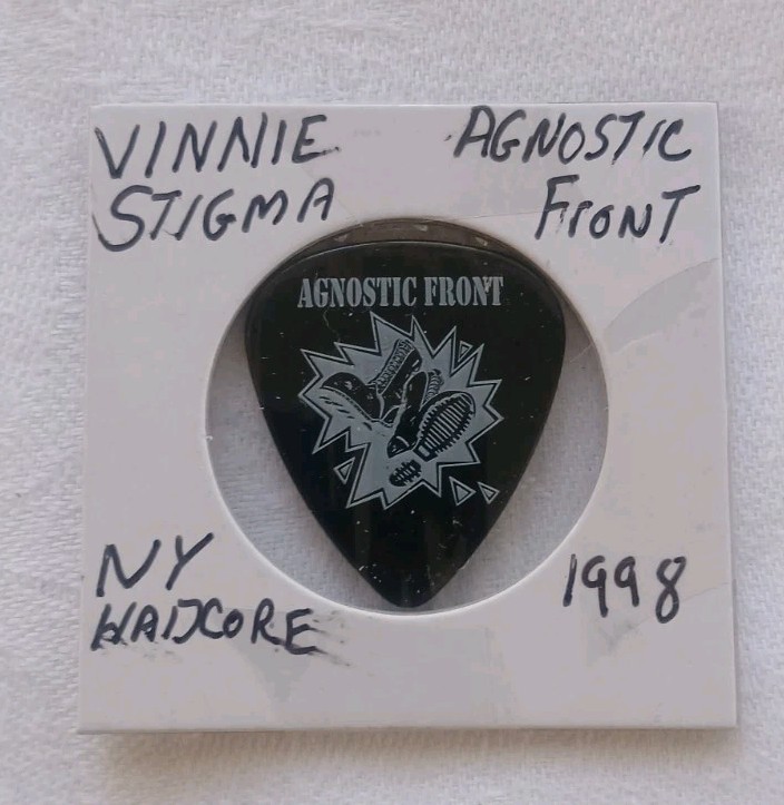 Agnostic Front Vinnie Stigma Tour Issued Guitar Pick1998 New York Hard Core