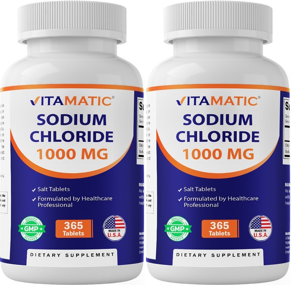 Vitamatic 2 Pack Sodium Chloride 1000mg, 365 Tablets