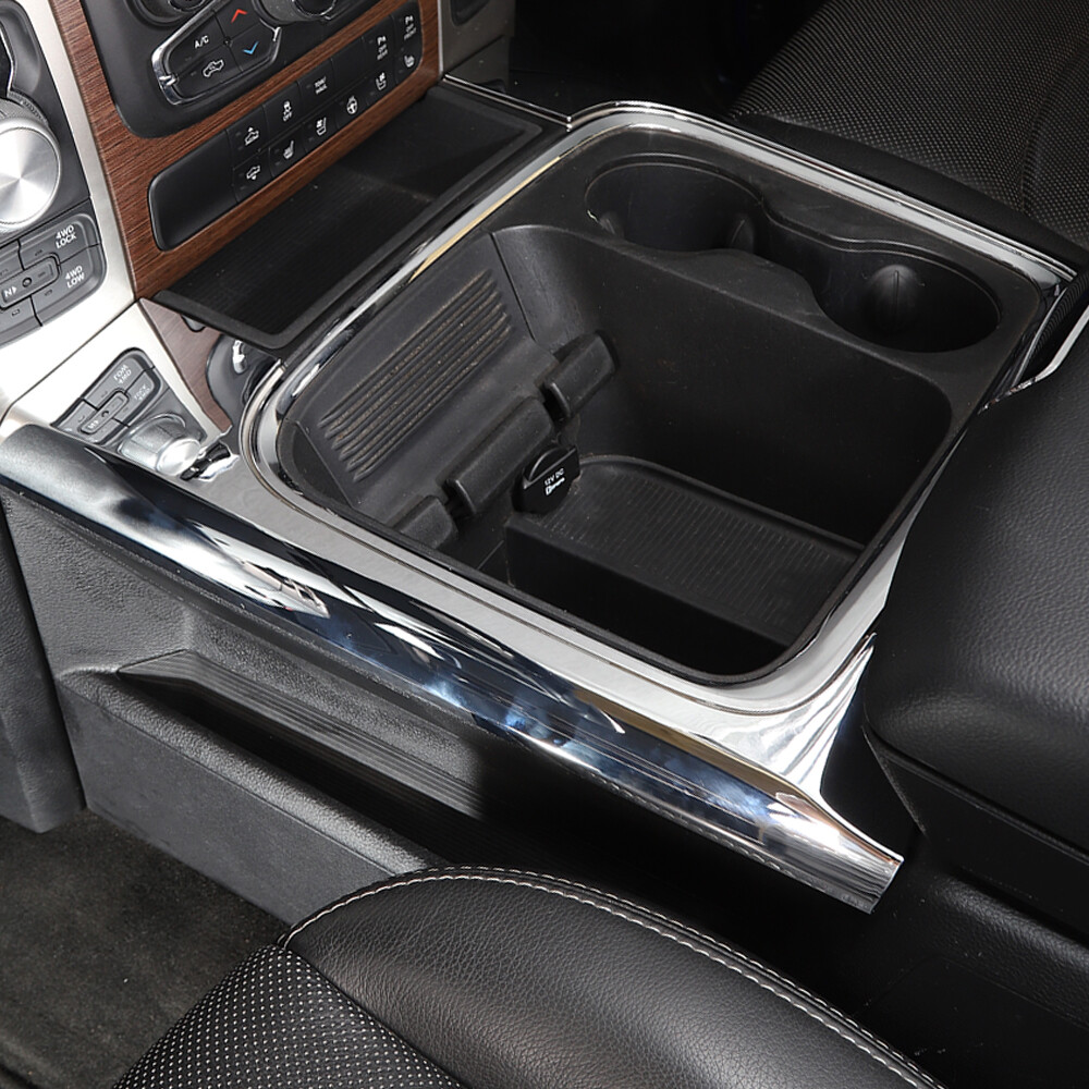 Center Console Front Cup Holder Side Panel Trim for Dodge RAM 1500 10-17 Chrome