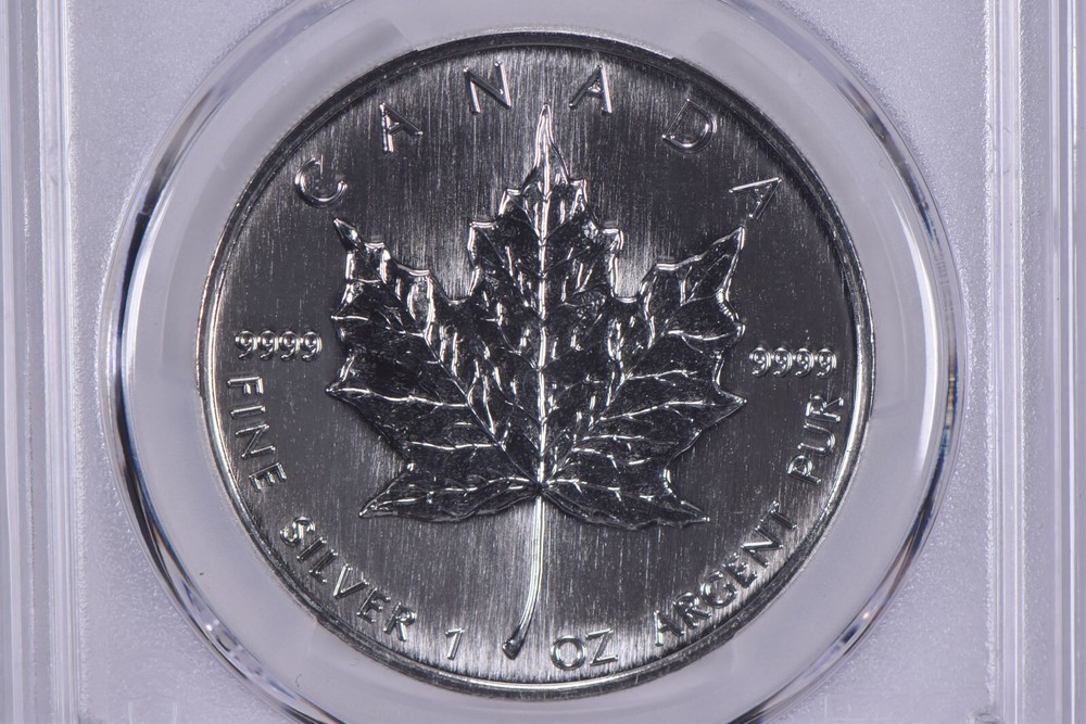 1993 Canada 5 Dollars Silver Maple Leaf MS69 PCGS Blue Label