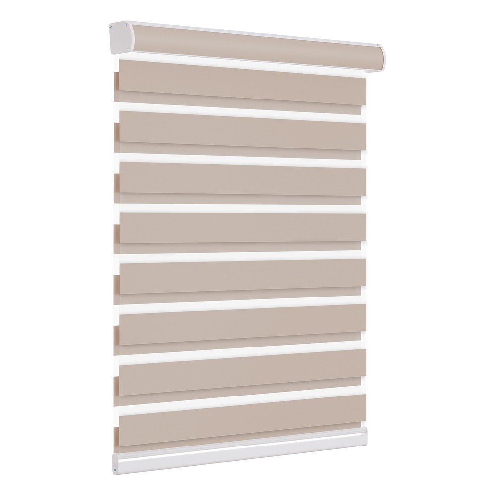 Cordless Custom Size Dual Layer Zebra Roller Shades Blackout(85%) Roller Blinds