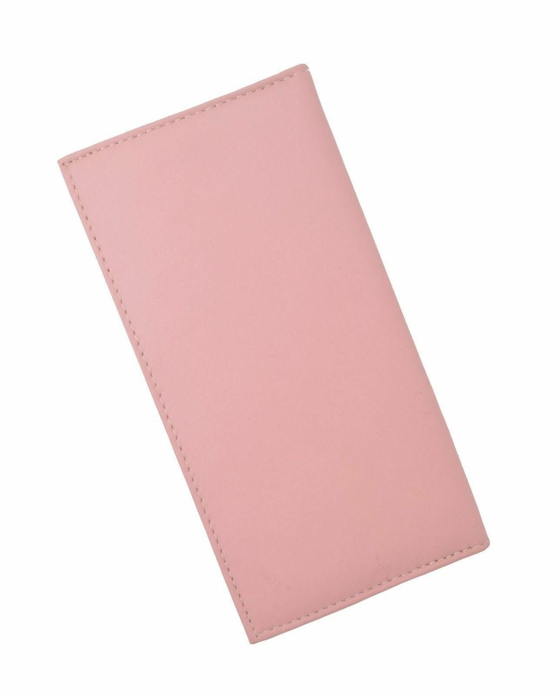 Genuine Leather PLAIN Checkbook Cover Pink NEW!!!