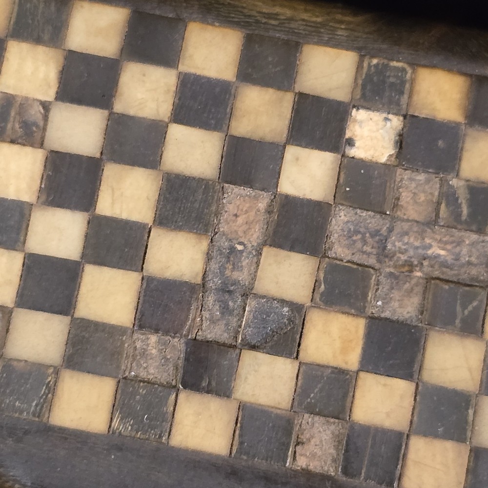 Antique Snuff box checkerboard inlay old